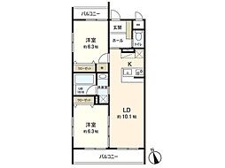 LeChouChou 2LDKの間取図画像