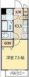 シェルグランデ土樋 1Kの間取図画像