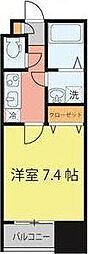 シェルグランデ東口 1Kの間取図画像