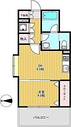 ピュアナ弓ノ町 1DKの間取図画像