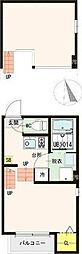 エスペランサ河原町 1Kの間取図画像