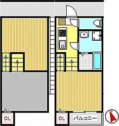 i-STATE河原町 1Kの間取図画像