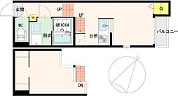 フォルテ長町 1Kの間取図画像