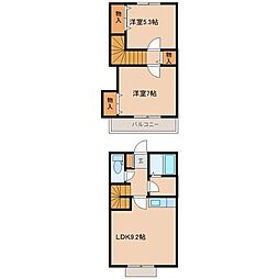 リヴィエール 2LDKの間取図画像
