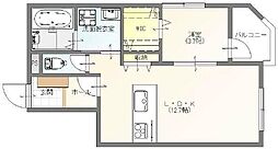TIMEOFF 薬師堂 1LDKの間取図画像
