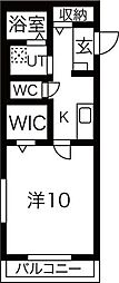 espoir 1Kの間取図画像