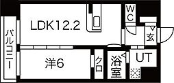 パルメゾン長町 1LDKの間取図画像