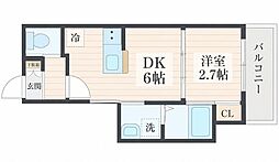 LEXIA河原町 1DKの間取図画像