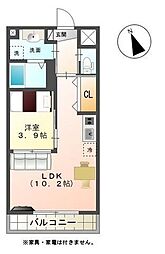 パークヒルズツツジガオカ 1LDKの間取図画像