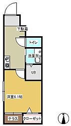 タウンハウス桜ヶ丘 1Kの間取図画像