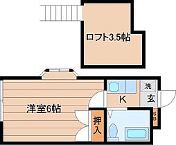 サントラコート南光台 1Kの間取図画像