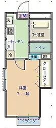 サクセス旭ヶ丘 1Kの間取図画像
