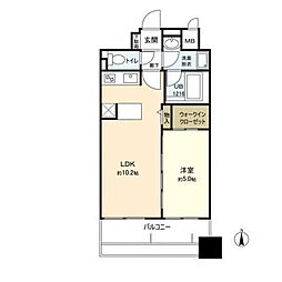 MFPRコート晩翠通り 1LDKの間取図画像