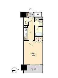 レジディア榴岡East 1Kの間取図画像