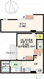 ハーモニーテラス大和町 1Kの間取図画像
