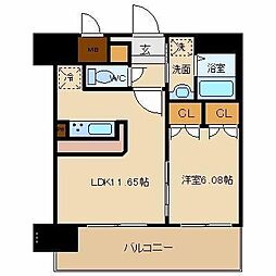アルティザ仙台花京院 1LDKの間取図画像