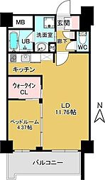 上杉ガーデンスクエア 1LDKの間取図画像