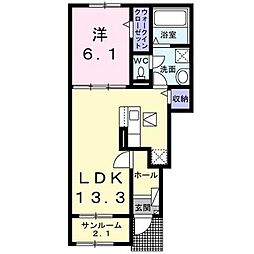 フローリッシュ3 1LDKの間取図画像