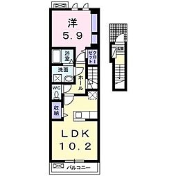 メゾンドエクラ2 1LDKの間取図画像