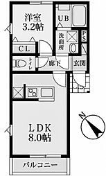 サフィール宮千代 1LDKの間取図画像