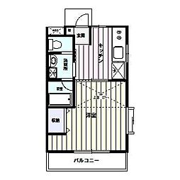 カーサデ・ヴェルテ 1DKの間取図画像