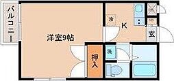 STAYニュータイプビル 1階1Kの間取り