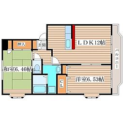 レジュウィールG 2LDKの間取図画像