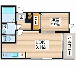 (仮称)南光台3丁目新築AP A棟 1LDKの間取図画像