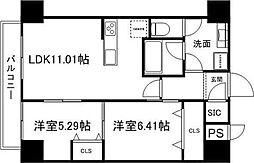 グラン・ドミール小田原山本丁 2LDKの間取図画像