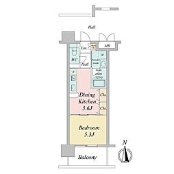 エルスタンザ仙台駅東 1DKの間取図画像