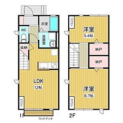 レトア遠見塚 2LDKの間取図画像