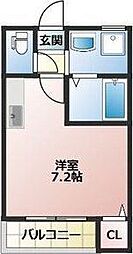ラ・プチット・メゾン五橋 ワンルームの間取図画像