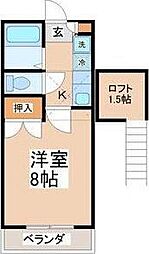 サンライフヒル 1Kの間取図画像