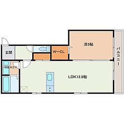 サンパークIII 1LDKの間取図画像