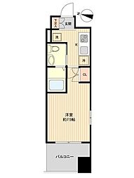 レジディア仙台上杉 9階1Kの間取り