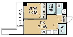 TERASU仙台 1DKの間取図画像