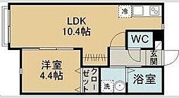 キャピタル保春院 1LDKの間取図画像