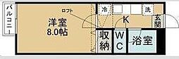 アクセスコート壱番館 2階1Kの間取り