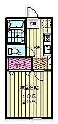 青葉ハイツ 1Kの間取図画像