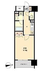 レジディア榴岡　イースト棟 3階1Kの間取り