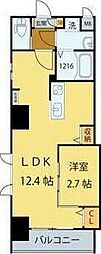 シエルエックス 5階1LDKの間取り