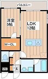 LUANA・AIR・RESIDENCE五橋 1LDKの間取図画像