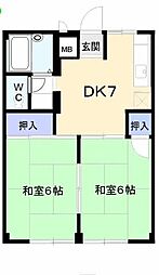 シティハイツ遠藤 2Kの間取図画像