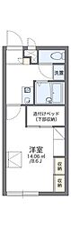 レオパレスタキ 1Kの間取図画像