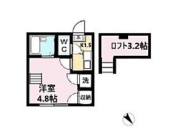 ビューコート小田原 1Kの間取図画像