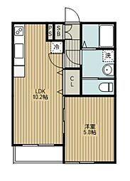 グランデュールIII仙台東郡山 1LDKの間取図画像