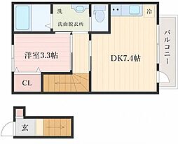 ラクラス小松島 1LDKの間取図画像