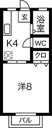 サンライフ川平 1Kの間取図画像