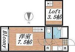 ハイツ・ピア5 1Kの間取図画像