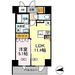 IS二十人町 1LDKの間取図画像